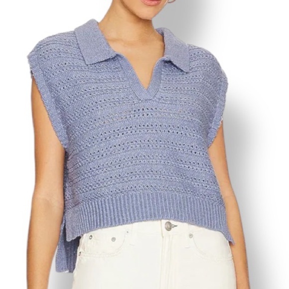Evereve 525 Knit Sleeveless Boxy Oversized Sweater Vest - Picture 1 of 6